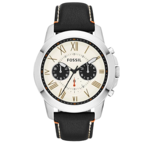 Watch strap Fossil FS4919 Leather Black 22mm